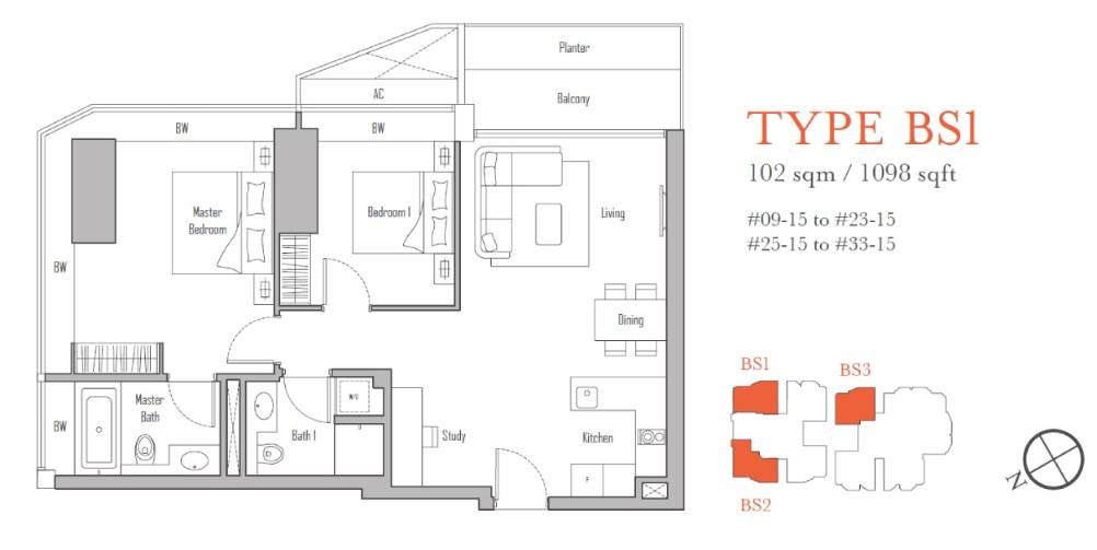 V on Shenton 1 Bedroom Floor Plan 4