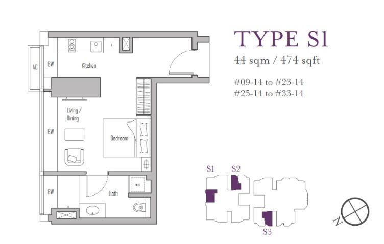 V on Shenton 1 Bedroom Floor Plan 7